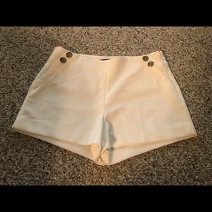 White shorts with gold buttons Forever 21